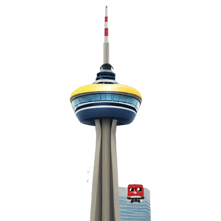 cn tower with police siren emoji