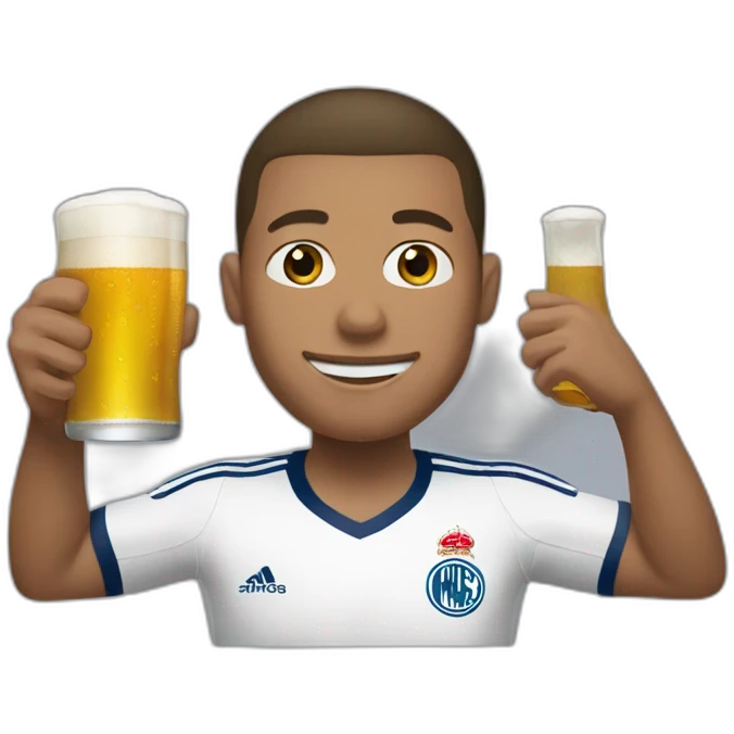 Mbappé drink beer emoji
