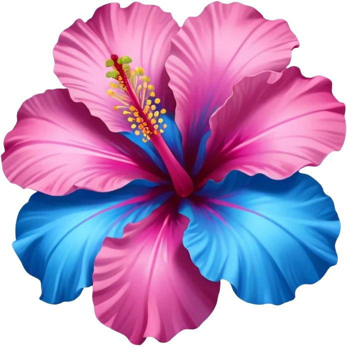 Pink and blue hibiscus  emoji