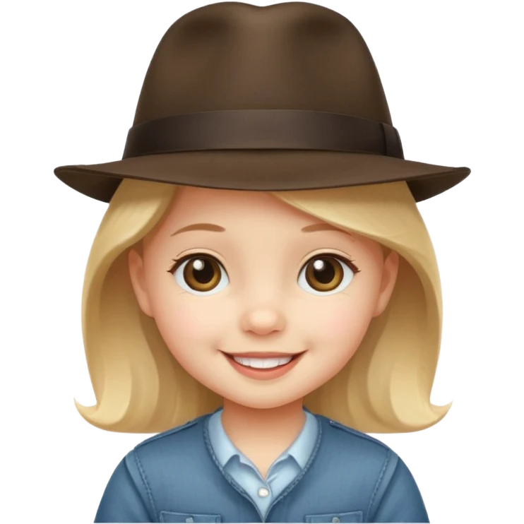 a baby girk with fedora  emoji