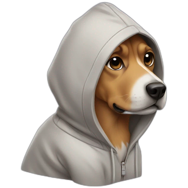 Dog wearing a hoodie emoji