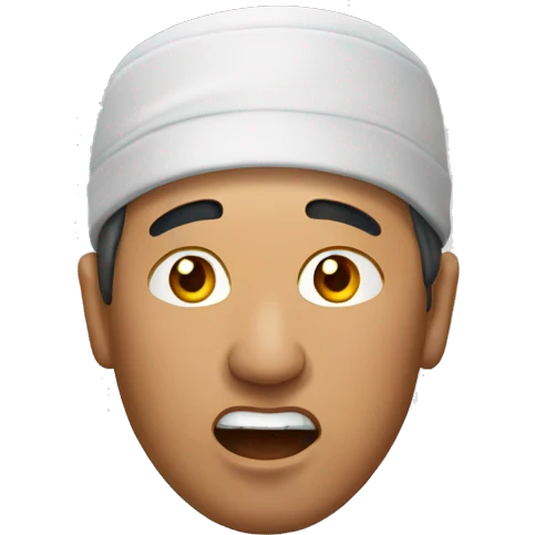 Kyrgyz man have a surprised emoji