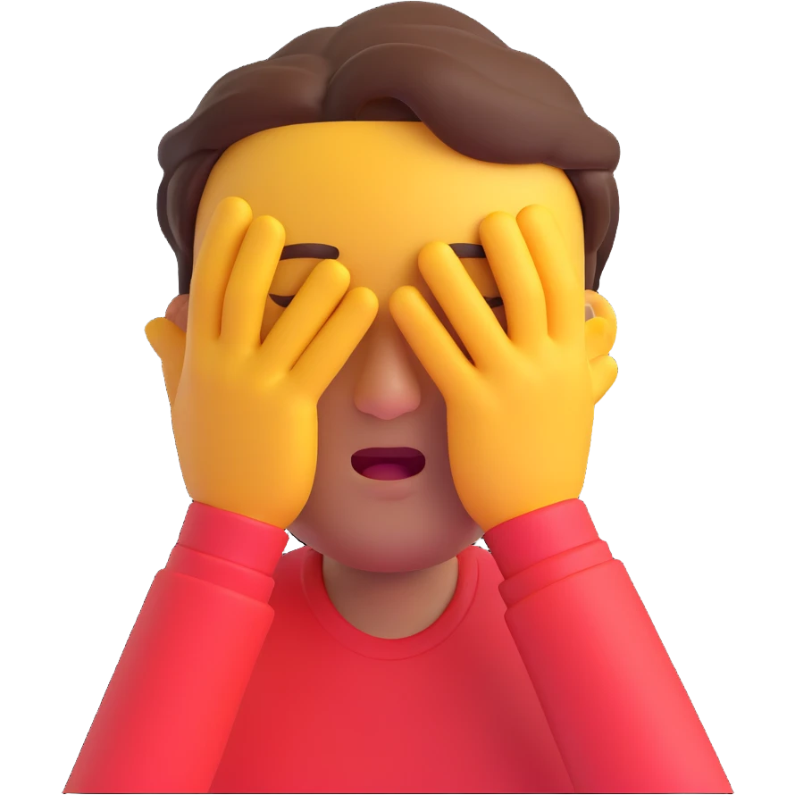 man closing his eyes 3D emoji emoji