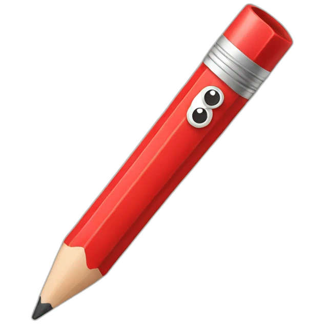pencil with a red face emoji