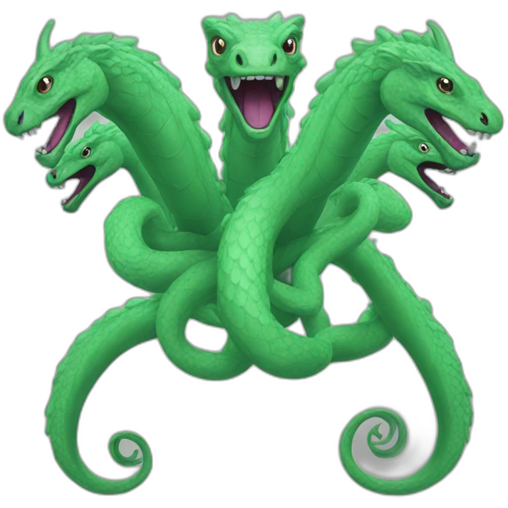 a hydra with six unicorn heads emoji