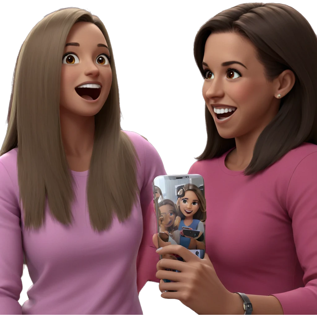 happy girls enjoying indoors emoji