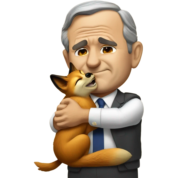 George bush consoling a crying fox in Baghdad  emoji