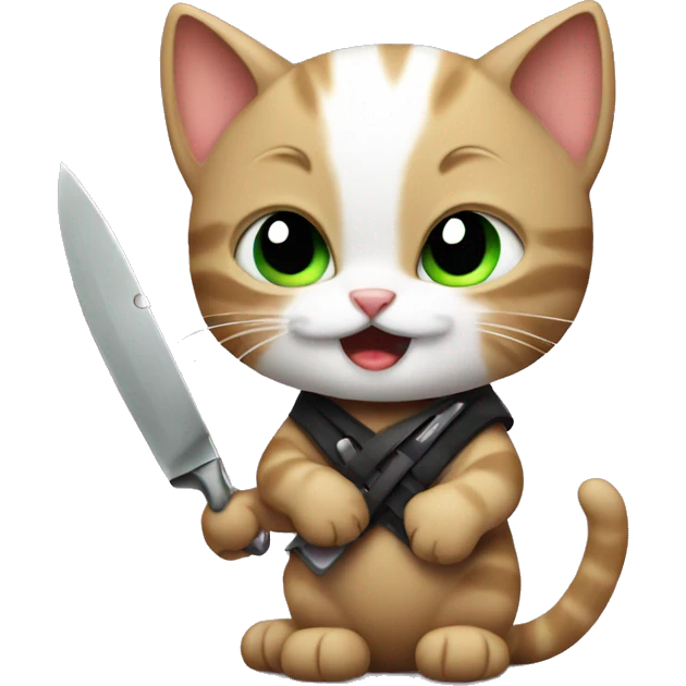 Kitten with a knife  emoji