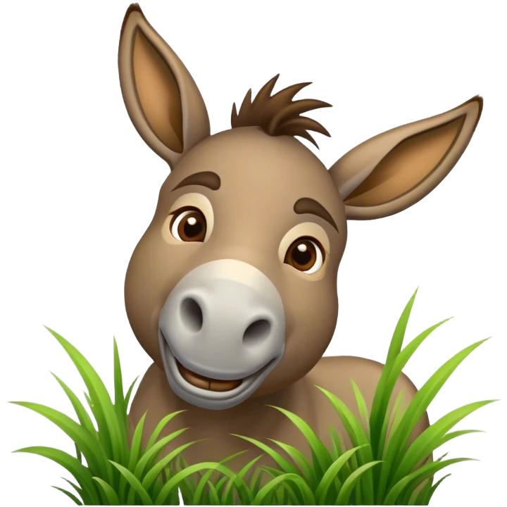 donkey, grass in mouth emoji