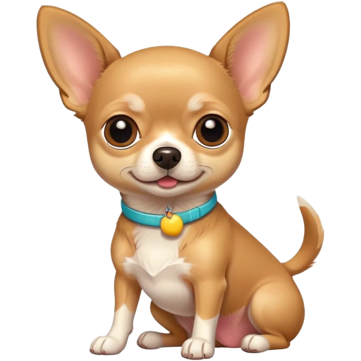 Chihuahua with a toy emoji