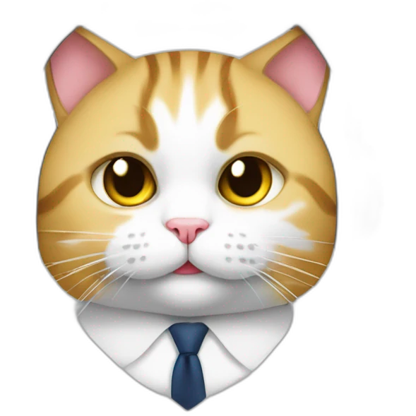 chubby cat with headphones, tie, formule 1 tshirt emoji