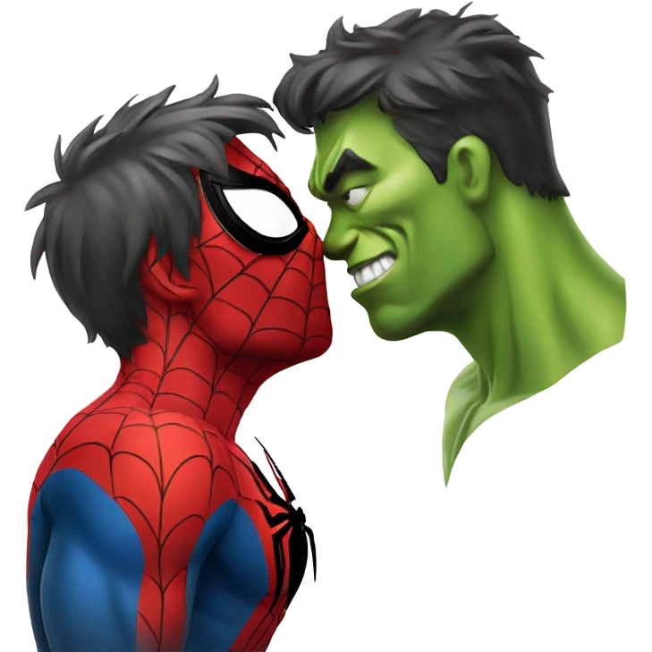 spider-man kissing hulk emoji