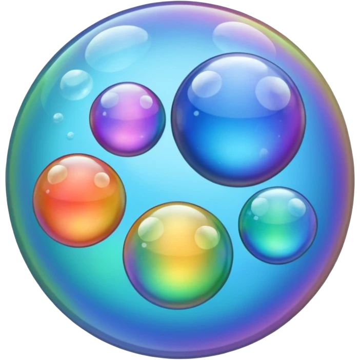multiple bubbles each one separate emoji