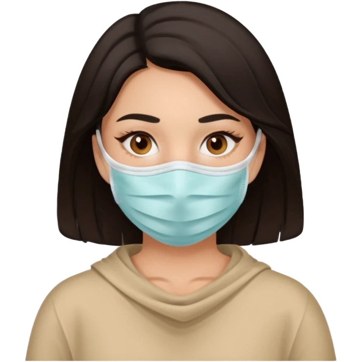 A woman with a face mask that only covers her face emoji