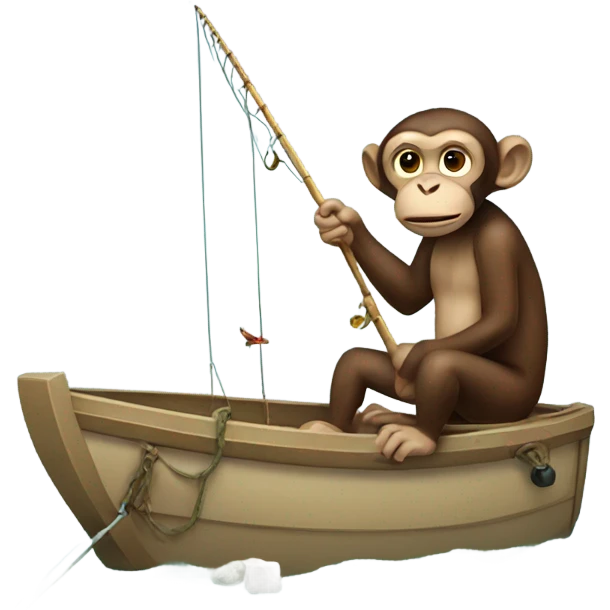 Monkey fishing emoji