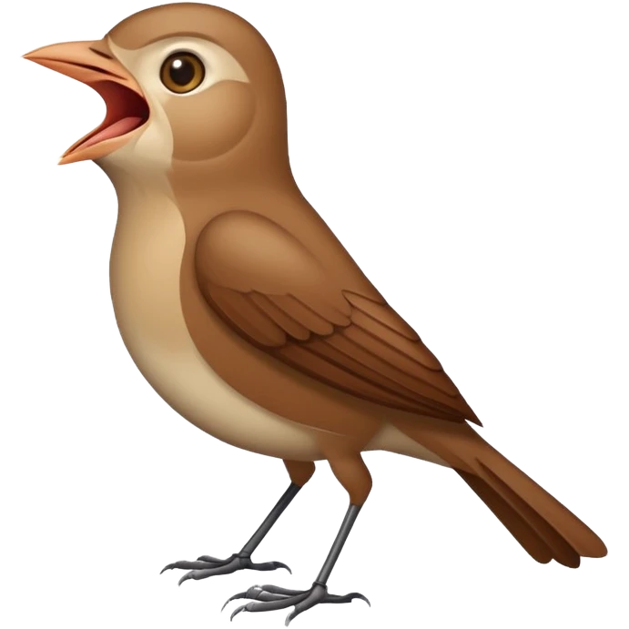 nightingale bird singing with open beak emoji