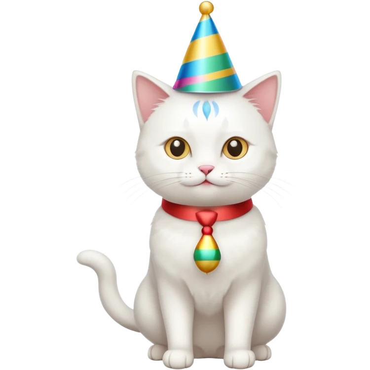 a full-body white cat new year  emoji