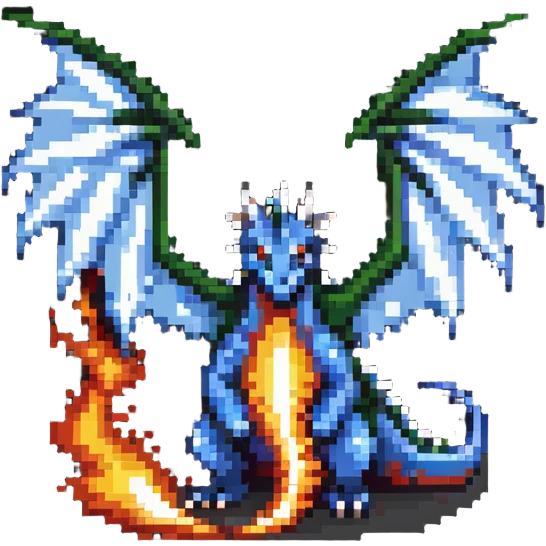 fierce dragon with wings and fire breath emoji