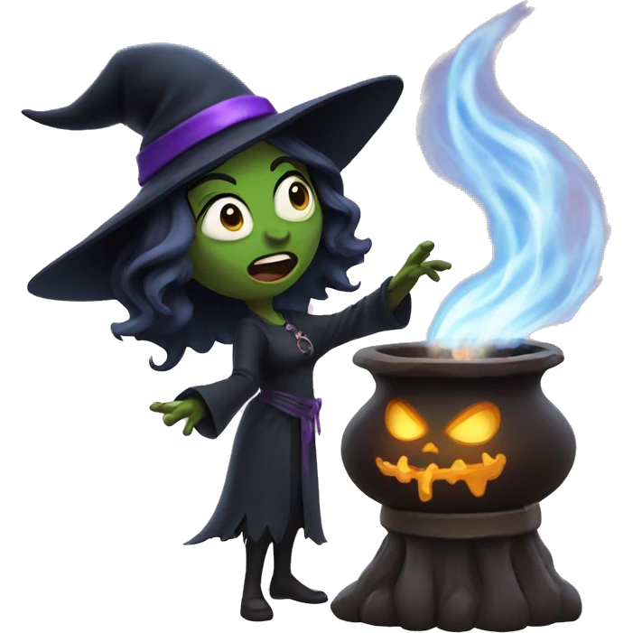 Evil witch casting spell emoji