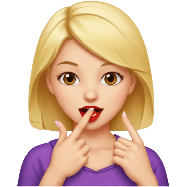 a girl biting her finger flirty emoji