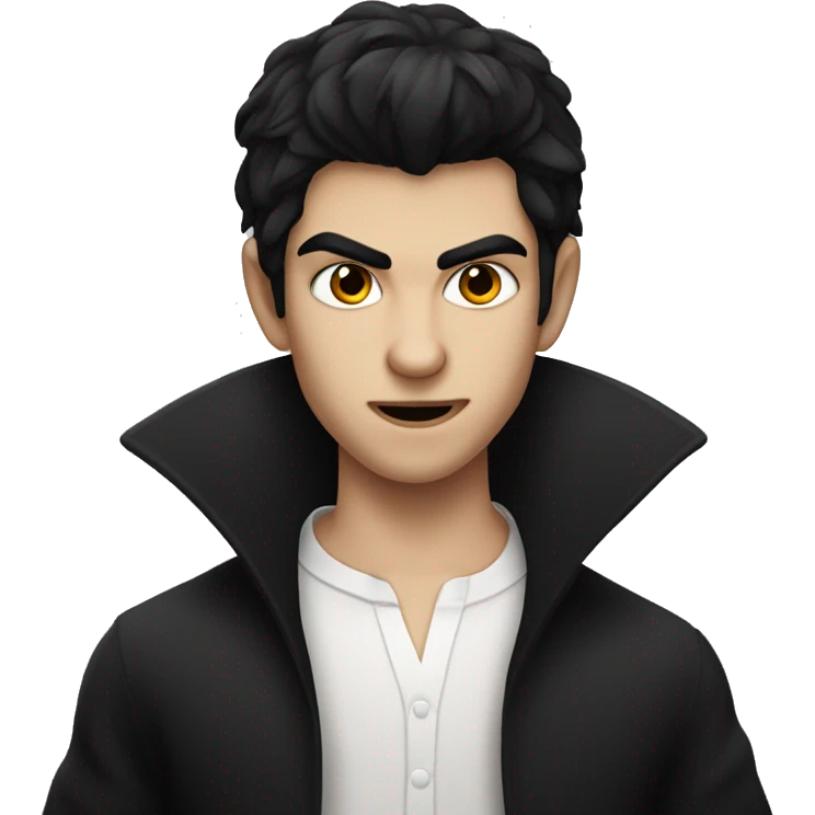 teen boy vampire with dark hair and white shirt emoji