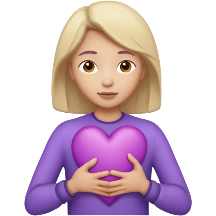Beby Arms hug a dull Purple Heart emoji