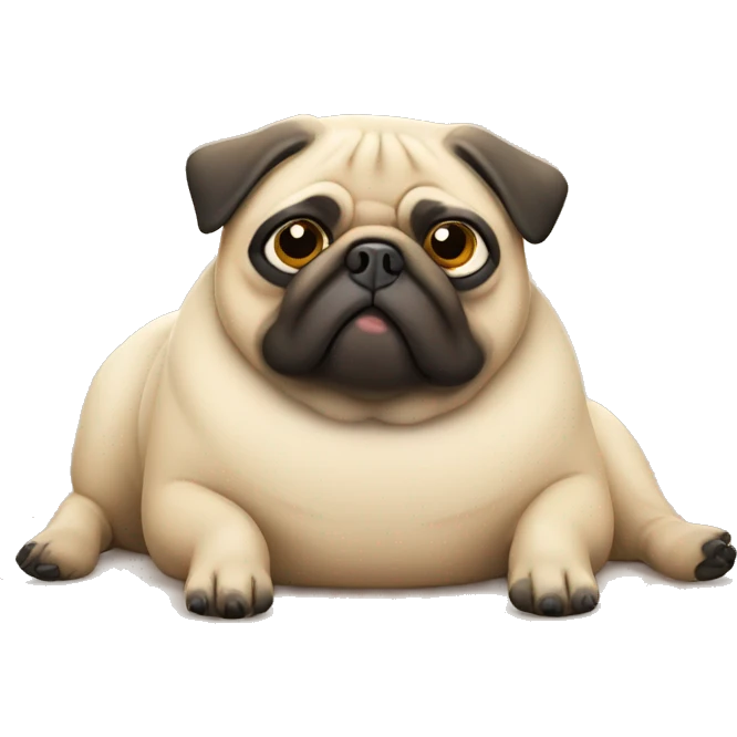 Fat pug lying down  emoji