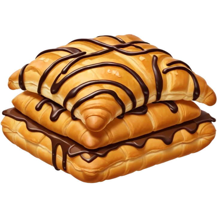 A square crossaint and it has chocolate on the edges emoji