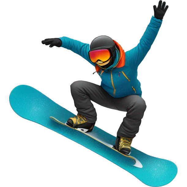 Snowboarder doing a method grab emoji