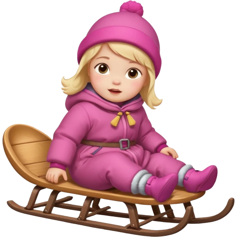 baby girl on sled emoji