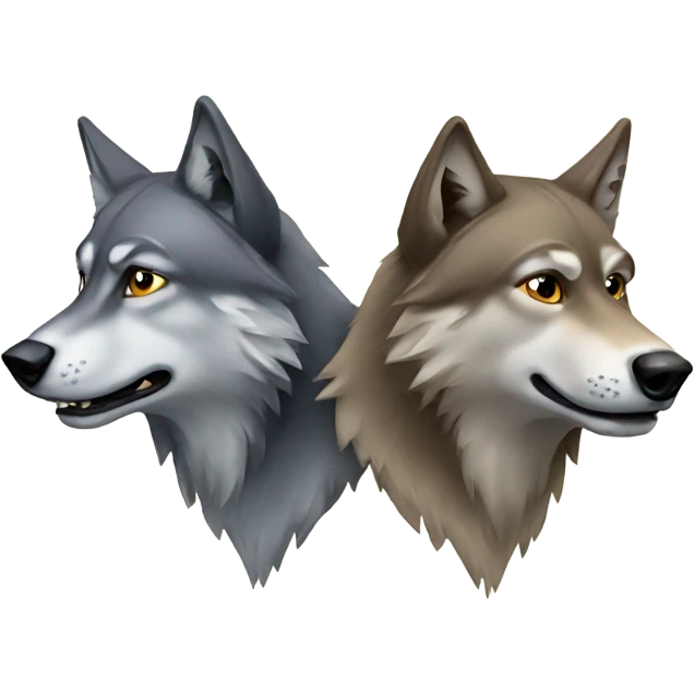 Two wolves  emoji