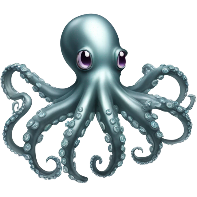 A chrome octopus emoji