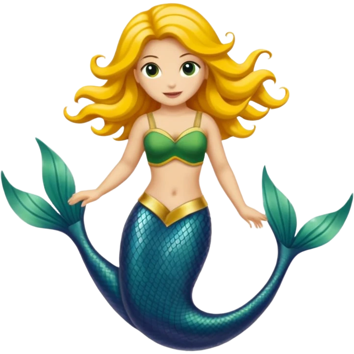 Crea una sirena con la coda con i colori del Brasile  emoji