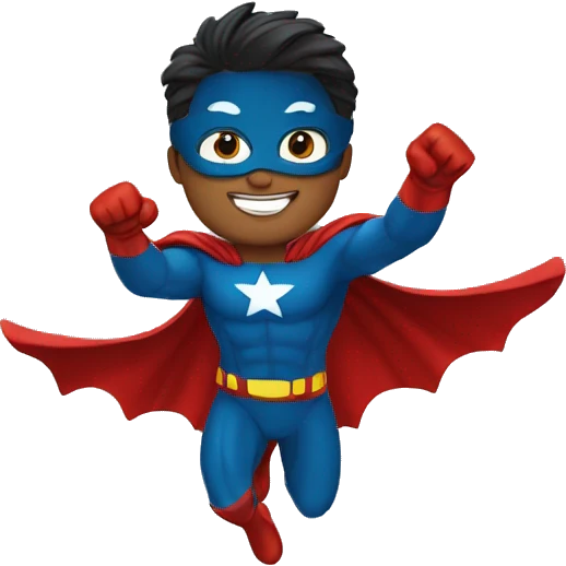 superhero flying emoji