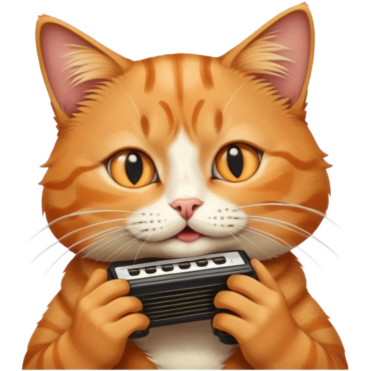 cat playing harmonica emoji