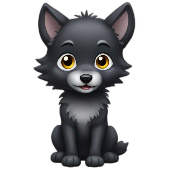 baby black Wolf emoji