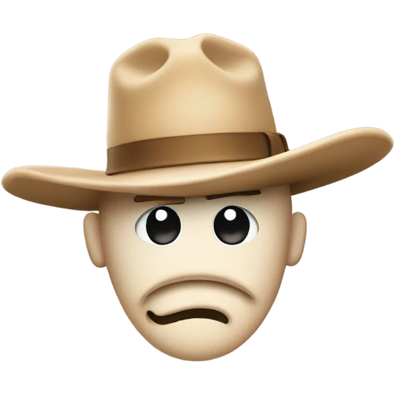 Squiggly confused face with cowboy hat  emoji