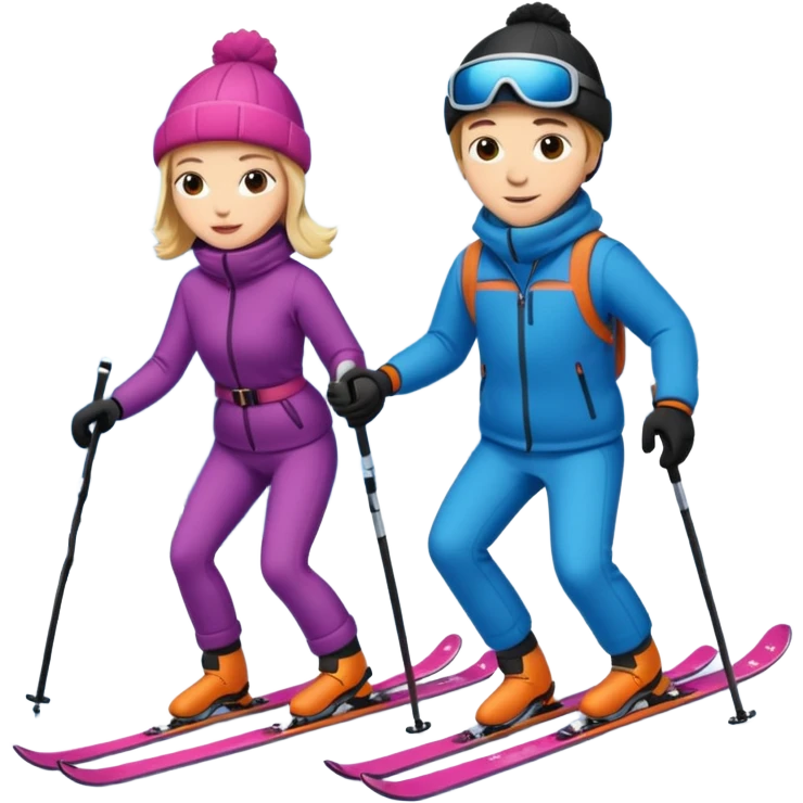 a couple skiing  emoji