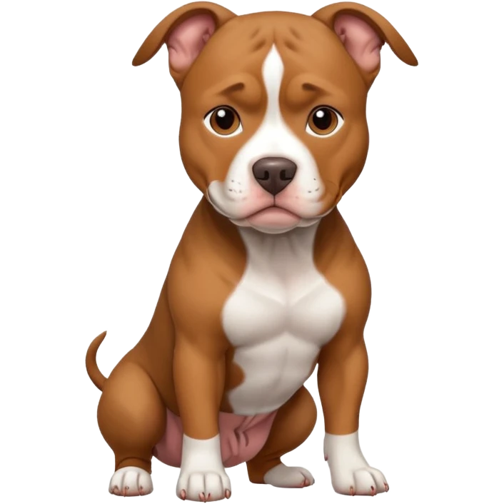 Brown and white pitbull emoji