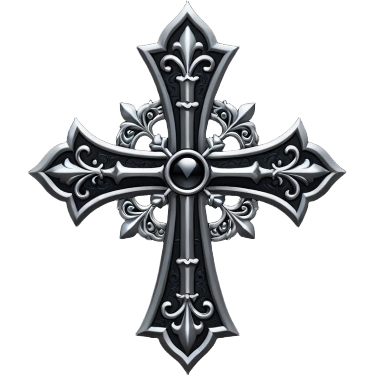 black goth cross emoji