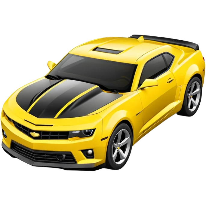 Yellow Camaro with black hood and roof emoji