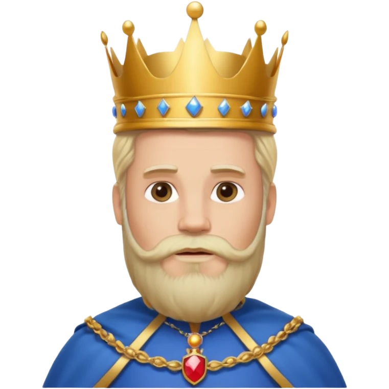 bearded king with crown and blue outfit blonde hair emoji