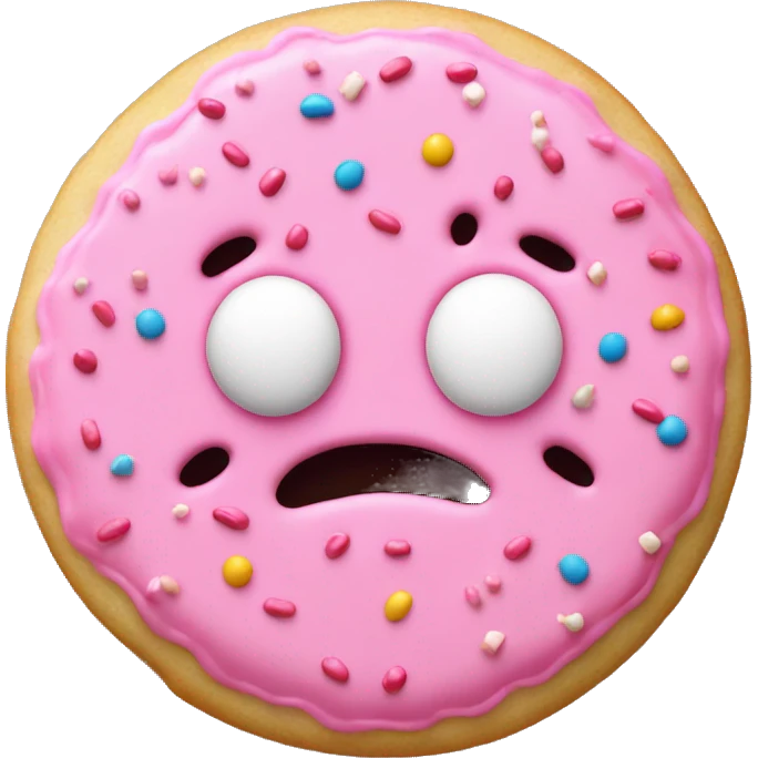 pink sugar cookie with no face and sprinkles  emoji