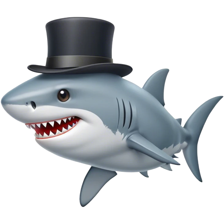 shark with tophat emoji