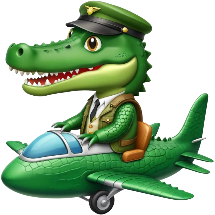 crocodile flying an airplane emoji