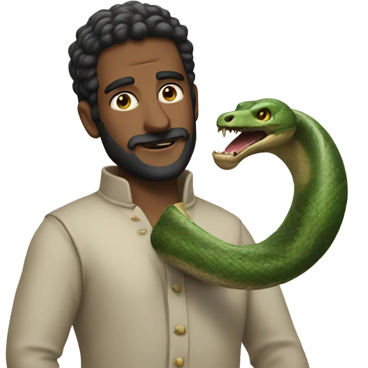 A man with a tail of the snake emoji