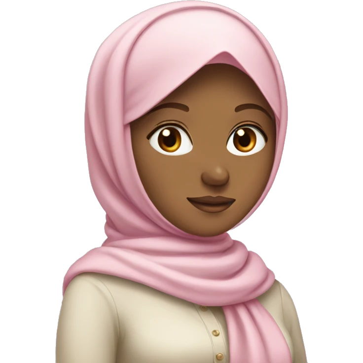 White girl wearing hijab and soft pink bow emoji