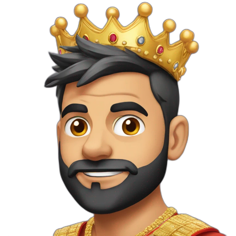 Virat kohli wearing crown emoji
