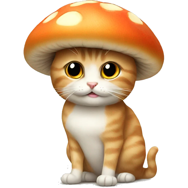 Cat with mushroom hat emoji