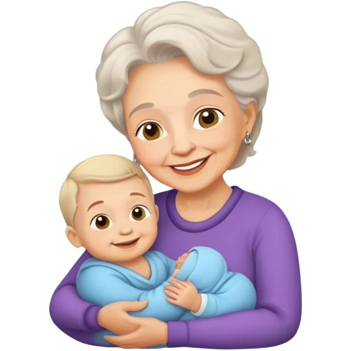 grandmother with baby boy emoji